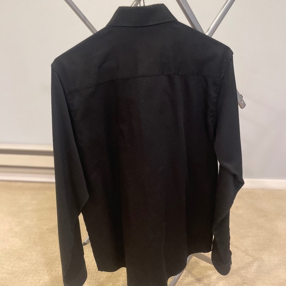 Mens Size 18 Calvin Klein Black Dress Shirt - Picture 2 of 3